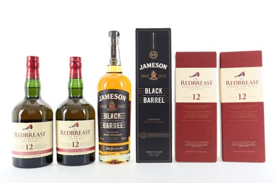 Lot 207 - 2 BOTTLES OF REDBREAST 12 YEAR OLD AND JAMESON BLACK BARREL 75CL