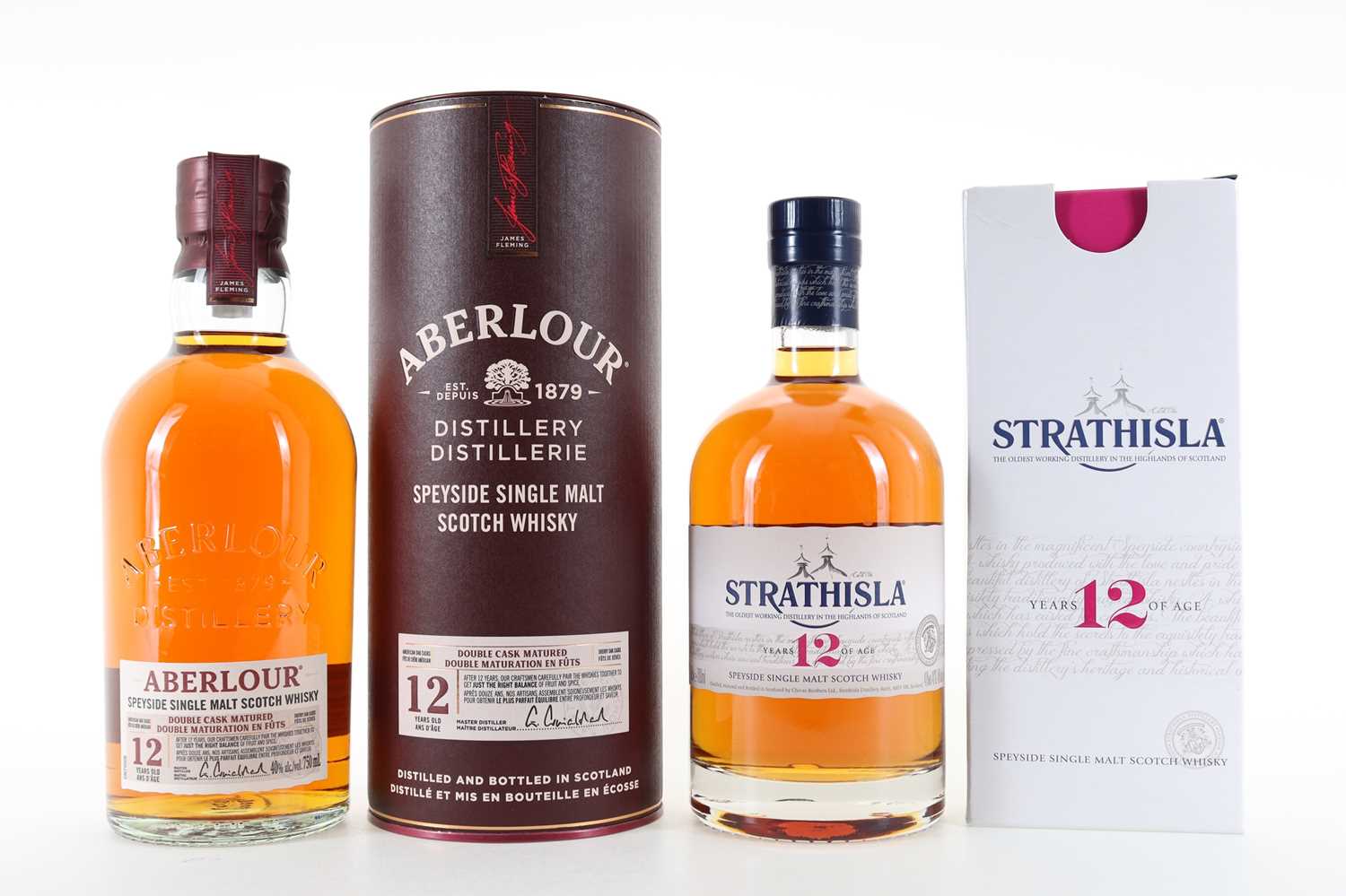 Lot 210 - STRATHISLA 12 YEAR OLD AND ABERLOUR 12 YEAR OLD DOUBLE CASK MATURED 75CL