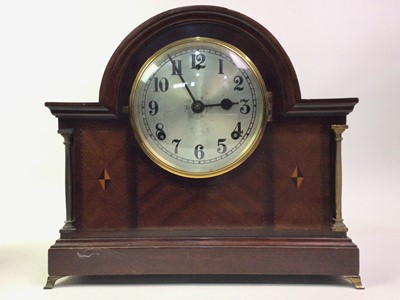 Lot 323 - TWO MAHOGANY MANTEL CLOCKS