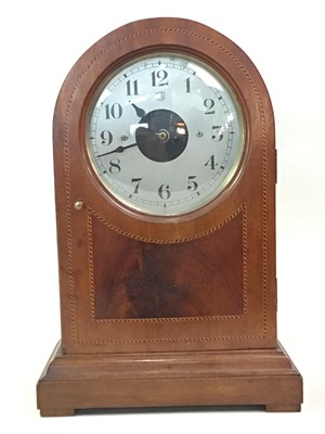 Lot 324 - THREE MAHOGANY MANTEL CLOCKS