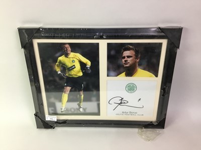 Lot 590 - ARTUR BORUC OF CELTIC F.C., SIGNED PHOTOGRAPH DISPLAY