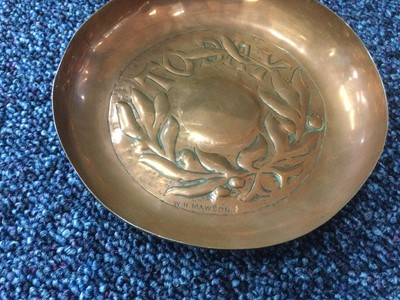 Lot 51 - W.H. MAWSON (BRITISH, 1872-1960) FOR THE KESWICK HOME INDUSTRIES, ARTS & CRAFTS COPPER DISH