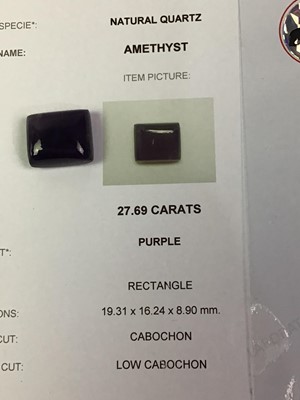 Lot 587 - **FIVE UNMOUNTED CERTIFICATED GEMSTONES