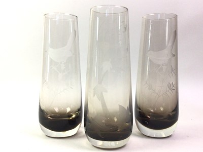 Lot 604 - FOUR CAITHNESS GLASS VASES