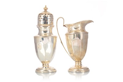 Lot 1435 - GEORGE V SILVER SUGAR AND CREAM