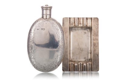 Lot 1437 - VICTORIAN SILVER HIP FLASK