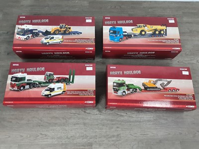 Lot 607 - GROUP OF FOUR CORGI HEAVY HAULAGE DIECAST LORRY MODELS VEHICLES