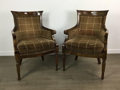 Lot 655 - PAIR OF REPRODUCTION ARMCHAIRS