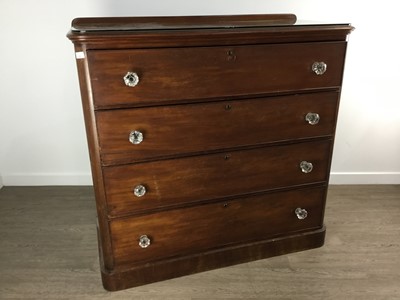 Lot 658 - VICTORIAN MAHOGANY CHEST OF FOUR DRAWERS