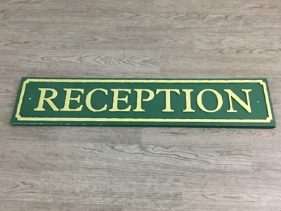 Lot 691 - PAINTED RESIN RECEPTION SIGN