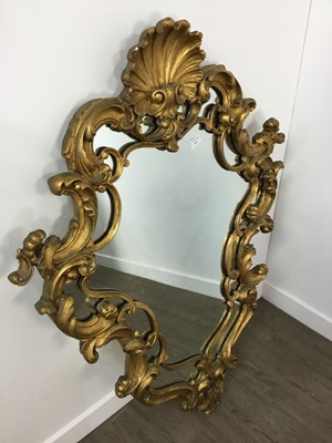 Lot 693 - GILT RESIN WALL MIRROR OF ROCOCO DESIGN