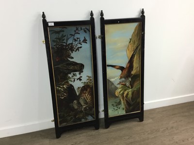 Lot 694 - SET OF FOUR VICTORIAN PAINTED GLASS PANELS