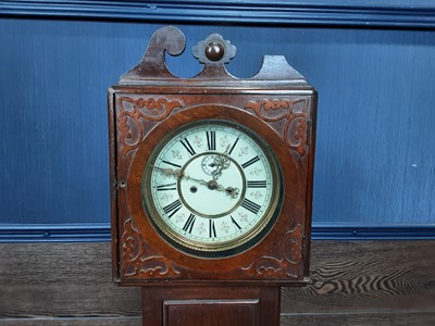 Lot 696 - VICTORIAN STAINED OAK GRANDMOTHER CLOCK