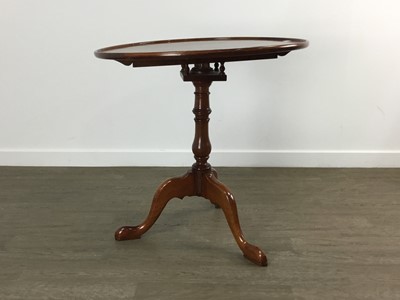 Lot 781 - REPRODUCTION YEW WOOD TEA TABLE