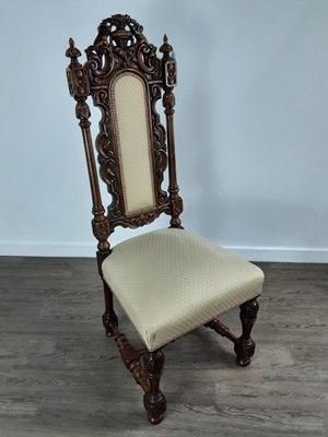 Lot 729 - VICTORIAN OAK HALL CHAIR