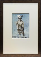 Lot 65 - * JOHN BYRNE RSA, MASKED FIGURE WITH CLASSICAL...