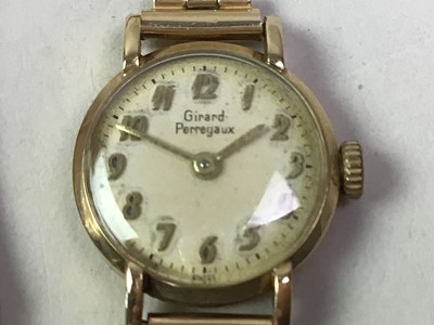 Lot 764 - NINE CARAT GOLD GIRARD PERREGAUX WRIST WATCH