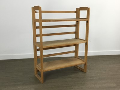 Lot 762 - SET OF BEECH FOLDING SHELVES