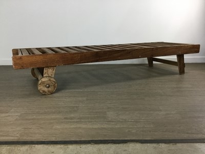 Lot 763 - TEAK GARDEN SUN LOUNGER