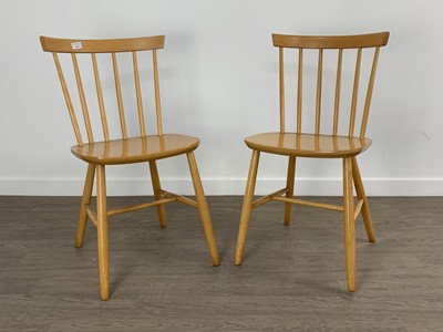 Lot 808 - SET OF FOUR BEECH KITCHEN CHAIRS