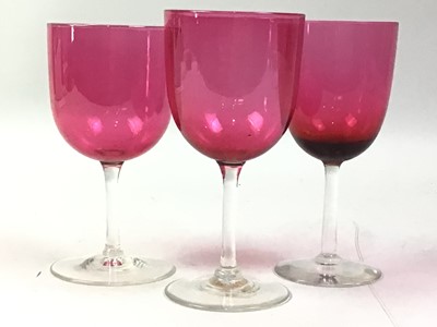 Lot 798 - GROUP OF COLOURED DRINKING GLASSES