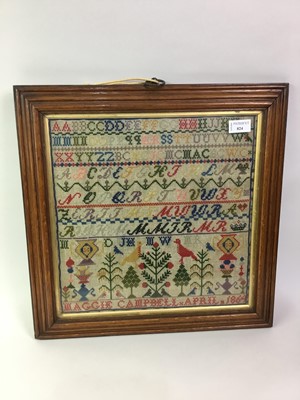 Lot 824 - ROSEWOOD FRAMED SAMPLER