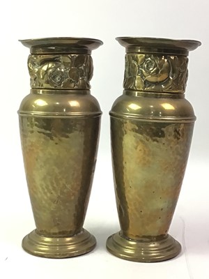 Lot 846 - PAIR OF BRASS VASES