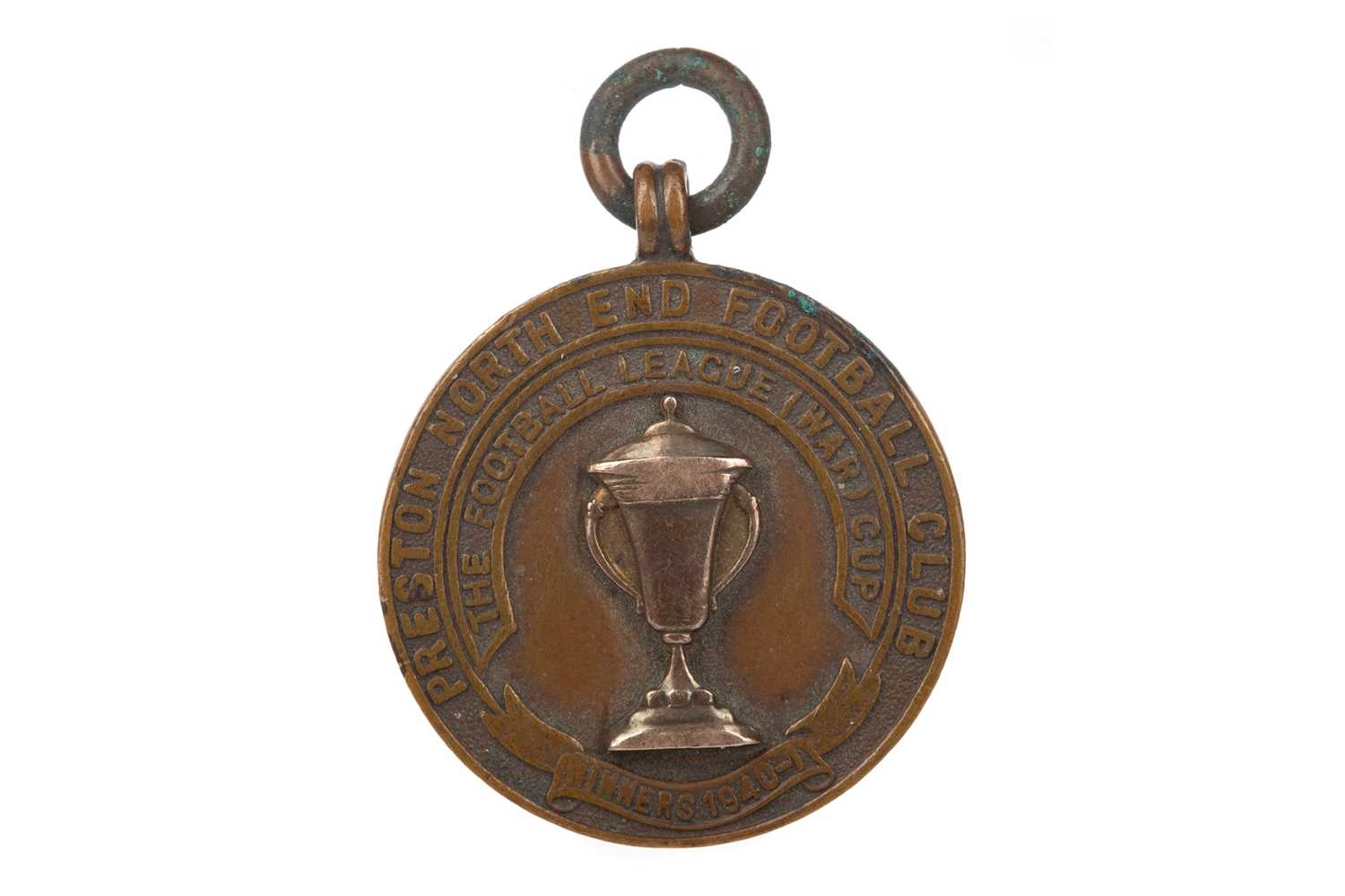Lot 1716 - JAMES TAYLOR OF PRESTON NORTH END F.C., IMPORTANT FOOTBALL LEAGUE (WAR) CUP BRONZE MEDAL