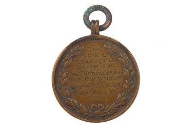 Lot 1716 - JAMES TAYLOR OF PRESTON NORTH END F.C., IMPORTANT FOOTBALL LEAGUE (WAR) CUP BRONZE MEDAL