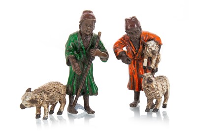 Lot 1364 - IN THE MANNER OF FRANZ XAVER BERGMANN, TWO ORIENTALIST COLD PAINTED BRONZE GROUPS