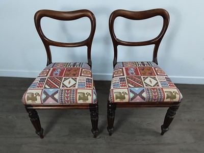 Lot 879 - PAIR OF VICTORIAN ROSEWOOD BALLOON BACK ARMCHAIRS