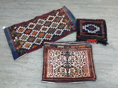 Lot 858 - GROUP OF PERSIAN MATS AND SADDLE BAGS