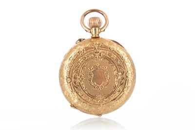 Lot 846 - GOLD OPEN FACE FOB WATCH