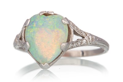 Lot 662 - OPAL AND DIAMOND RING
