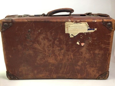 Lot 159 - VINTAGE LEATHER SUITCASE