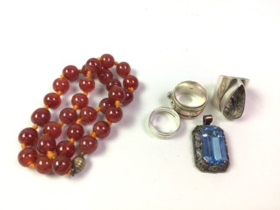 Lot 55 - GROUP OF BEAD NECKLACES AND OTHER JEWELLERY