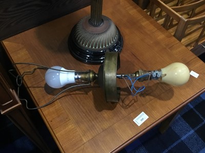 Lot 79 - MOULDED GLASS TABLE LAMP