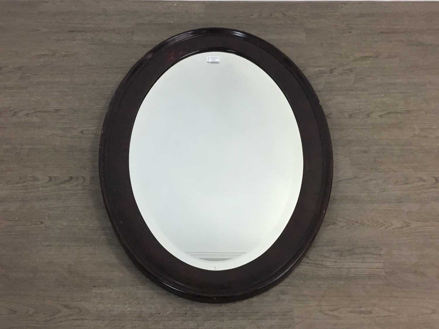 Lot 275 - VICTORIAN MAHOGANY OVAL WALL MIRROR