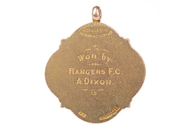 Lot 1659 - ARTHUR DIXON OF RANGERS F.C., SCOTTISH LEAGUE CHAMPIONSHIP WINNERS GOLD MEDAL