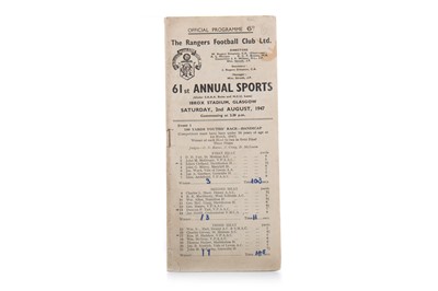 Lot 1677 - RANGERS F.C., 61ST ANNUAL SPORTS DAY, PROGRAMME