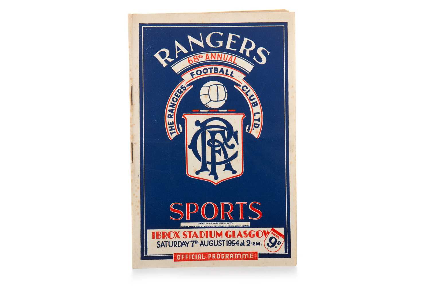 Lot 1682 - RANGERS F.C., 68TH ANNUAL SPORTS DAY, PROGRAMME