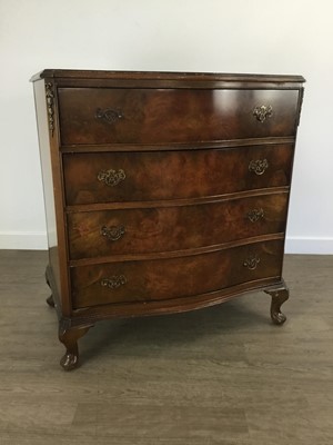 Lot 296 - WALNUT FOUR DRAWER CHEST