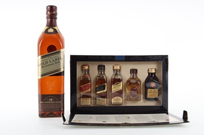 Lot 268 - JOHNNIE WALKER 18 YEAR OLD GOLD LABEL 75CL AND 500 YEARS SPECIAL COLLECTION MINIATURE SET