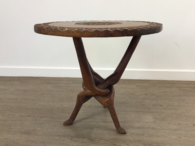 Lot 302 - CARVED CIRCULAR TABLE