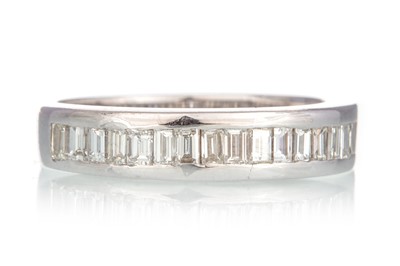 Lot 596 - DIAMOND HALF ETERNITY RING