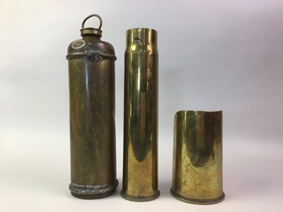 Lot 392 - PAIR OF WWI TRENCH ART SHELLS