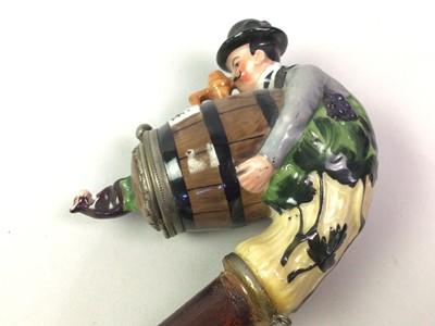 Lot 373 - GERMAN CERAMIC NOVELTY SMOKING PIPE