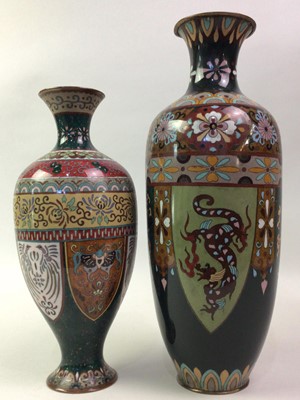 Lot 329 - TWO CLOISONNE VASES