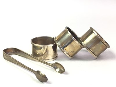 Lot 105A - FOUR SILVER NAPKIN RINGS
