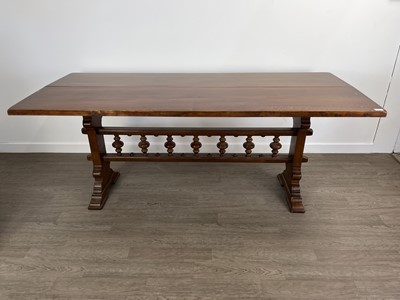 Lot 468 - MAHOGANY REPRODUCTION REFECTORY DINING TABLE